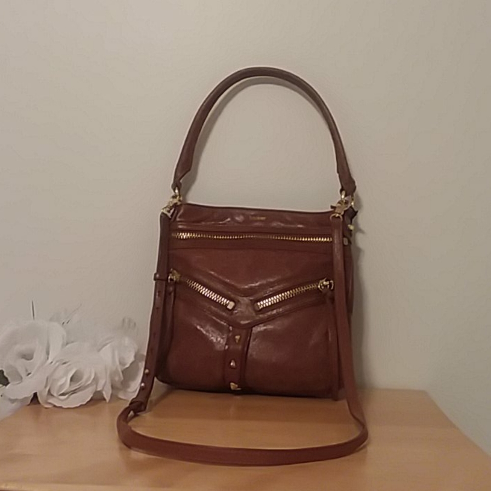 Botkier Trigger Leather Convertible Crossbody Messenger Bag in Nutmeg Color NWT - Picture 2 of 16